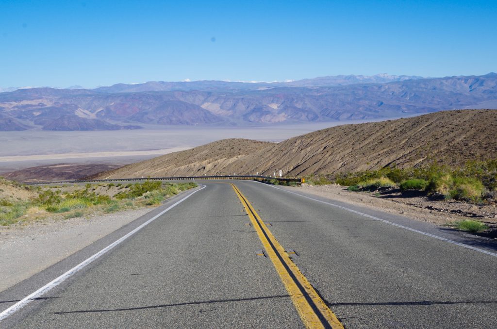 Driving into Death Valley