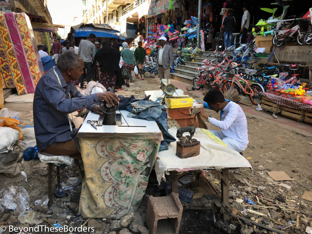 Man sewing in the market in Bahir Dar, Ethiopia
